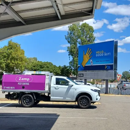 Zamp truck parked at Willows Shopping Center